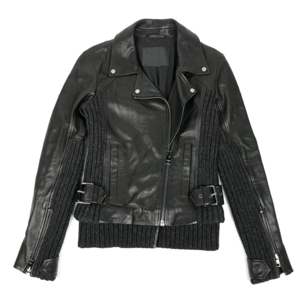 AllSaints Axel Leather Jacket Biker US 2 NWOT